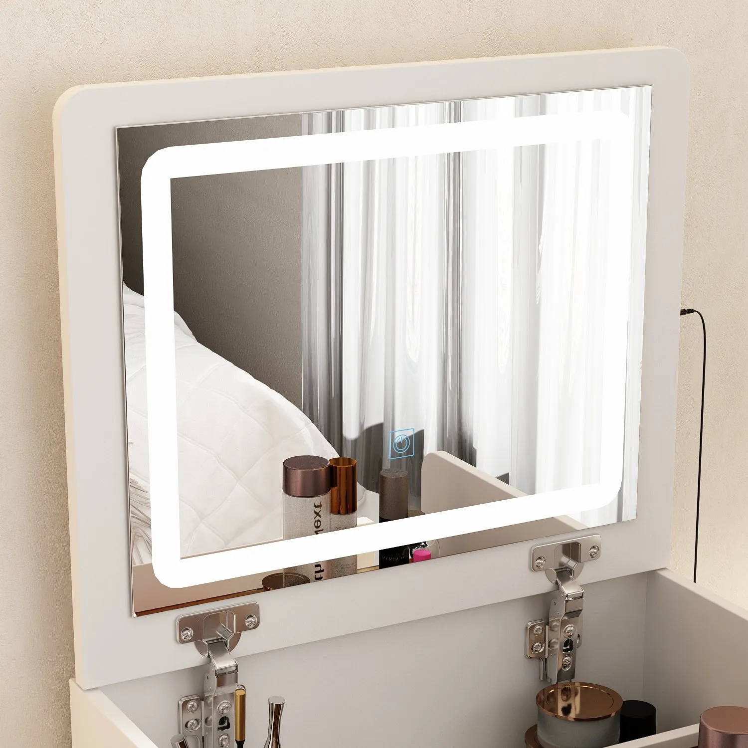 Makeup Vanity Desk with Lights and Flip Mirror