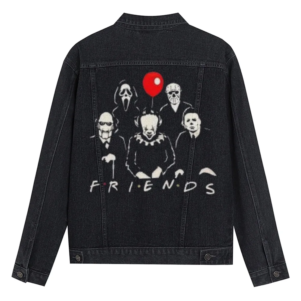 Mens Vintage Friends Graphic Denim Jacket