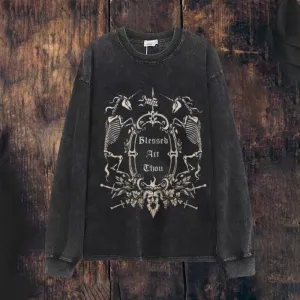 Mens Vintage Gothic Unicorns Print Sweatshirt