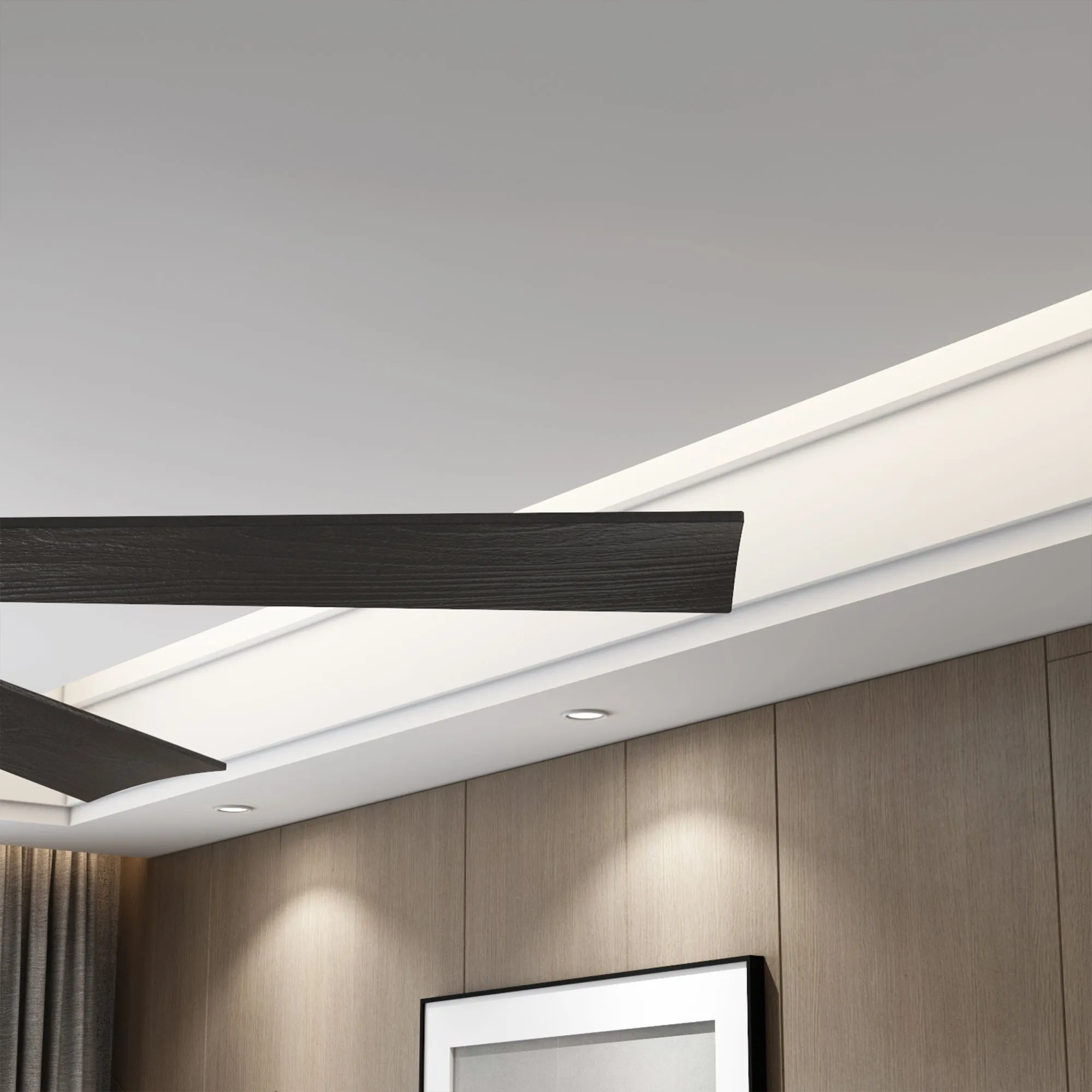 Modern Ceiling Fan With 5 Solid Wood Blades