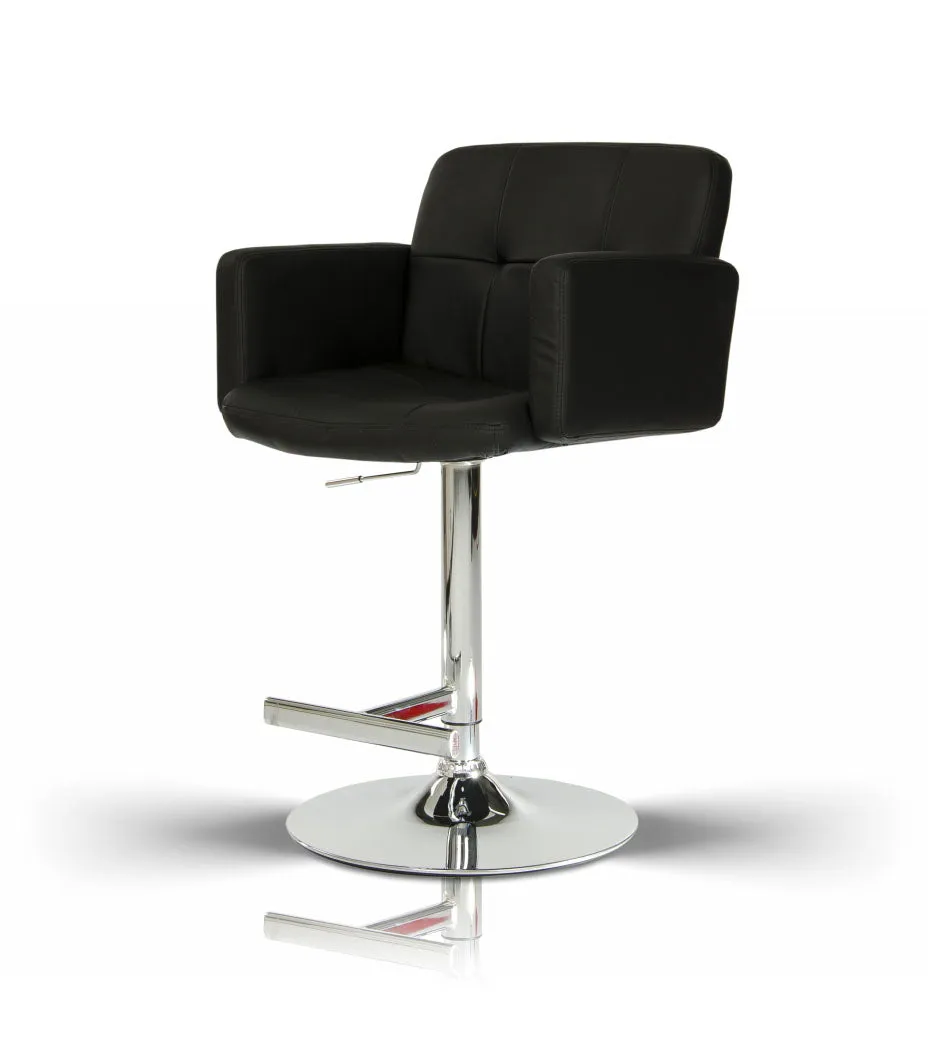 Modrest Lindy Contemporary Black Leatherette Bar Stool