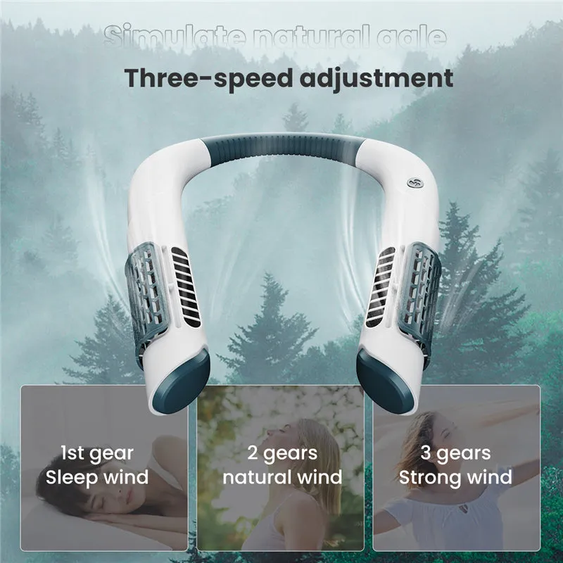 Neck Fan Mini Bladeless Fan USB Rechargeable Fan Mute Sports Fans for Home Outdoor Portable Hanging Fans Air Conditioner Cooler