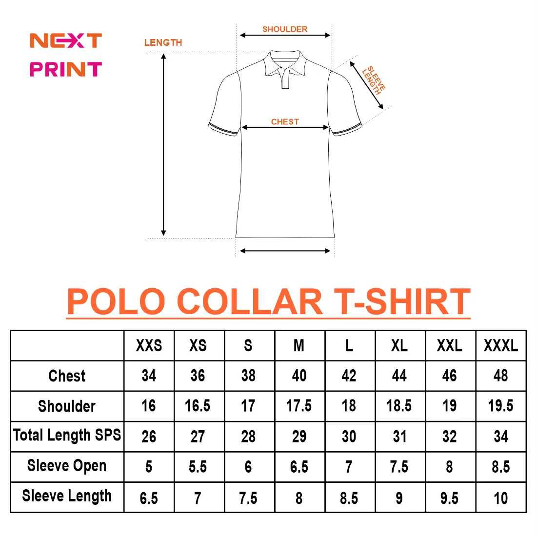 Next Print Customised Polo Neck White Jersey NPTS103