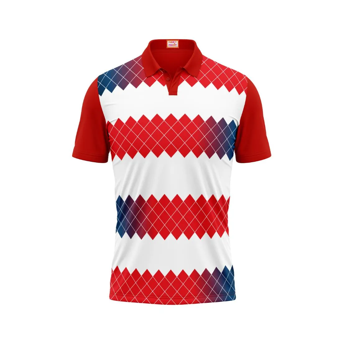 Next Print Customized Polo Neck Red Jersey NPTS05