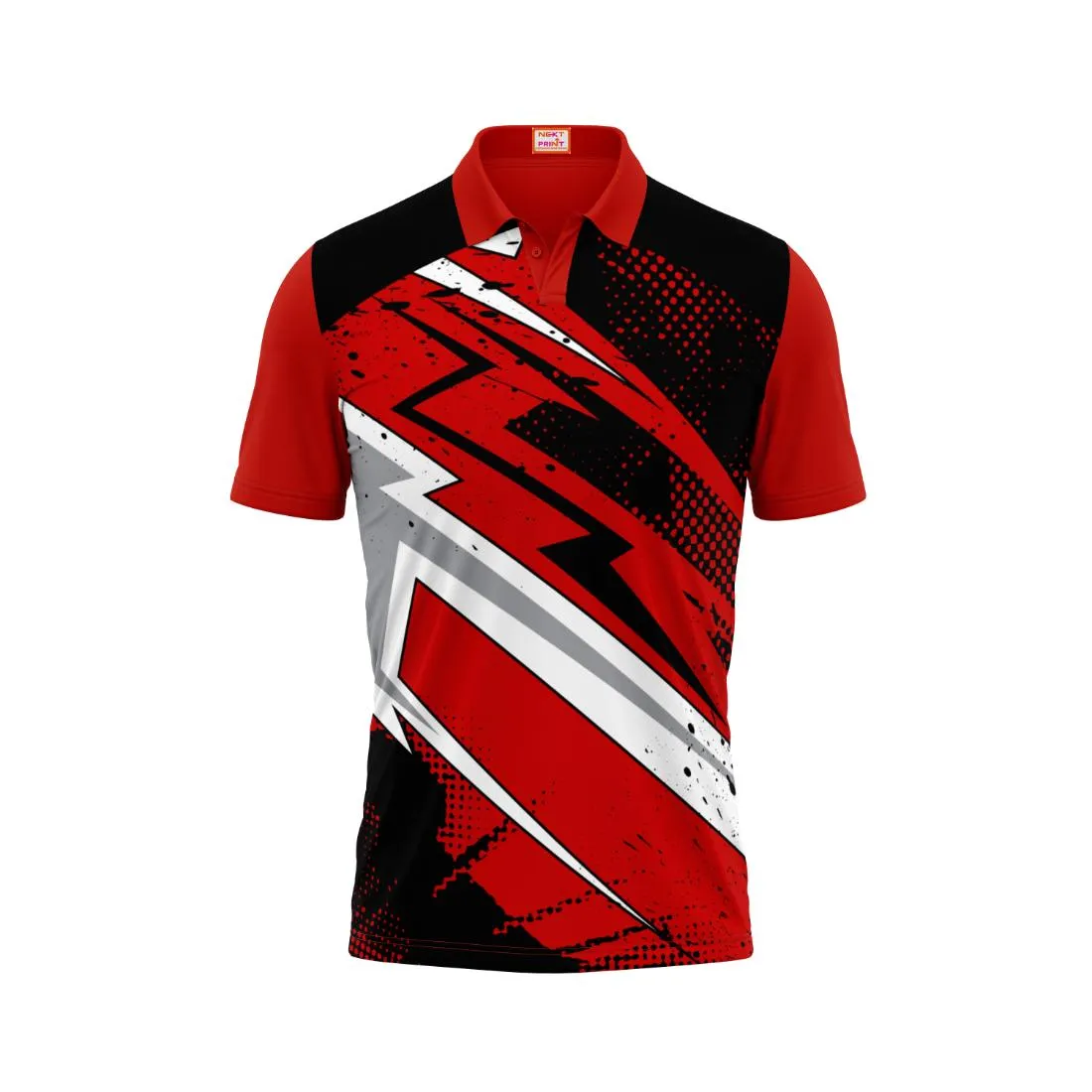 Next Print Customized Polo Neck Red Jersey NPTS78