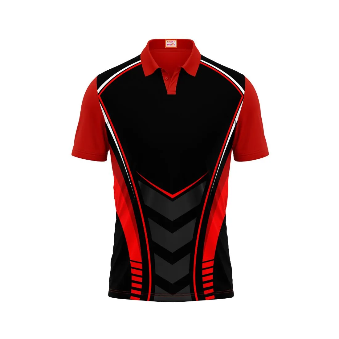 Next Print Customized Polo Neck Red Jersey NPTS85