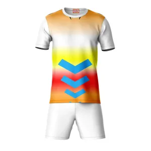 Next Print Round neck jersey white with shorts NPTS130