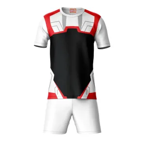 Next Print Round neck jersey white with shorts NPTS178