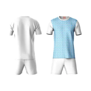 Next Print Round neck jersey white with shorts NPTS51