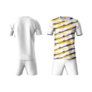 Next Print Round neck jersey white with shorts NPTS56