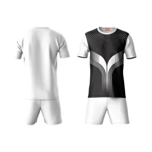 Next Print Round neck jersey white with shorts NPTS67