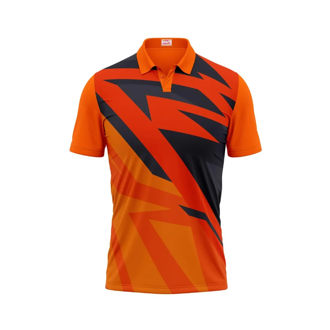 Polo Neck Printed Jersey Orange Design 34