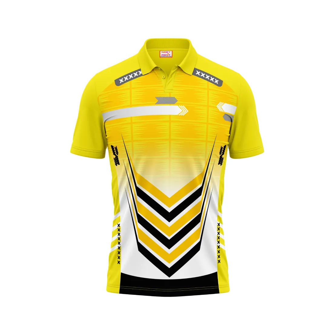 Polo Neck Printed Jersey Yellow NP5000012_1