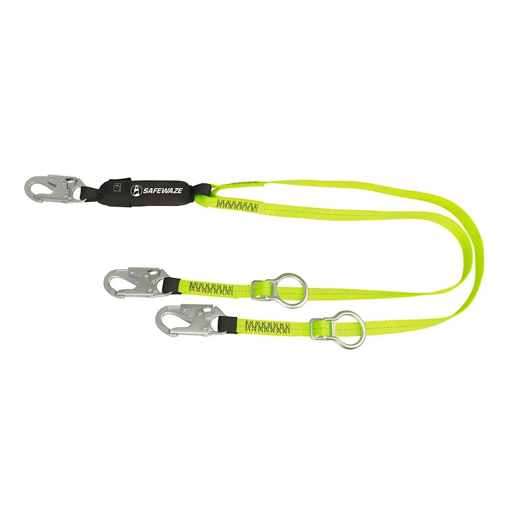 PRO 6' Tie-Back Energy Absorbing Lanyard: Dual Leg, Adjustable Ring