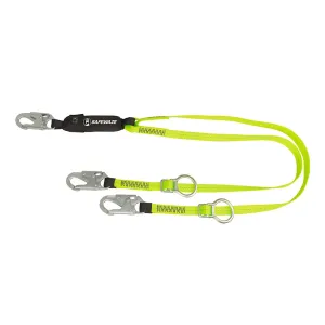 PRO 6' Tie-Back Energy Absorbing Lanyard: Dual Leg, Adjustable Ring