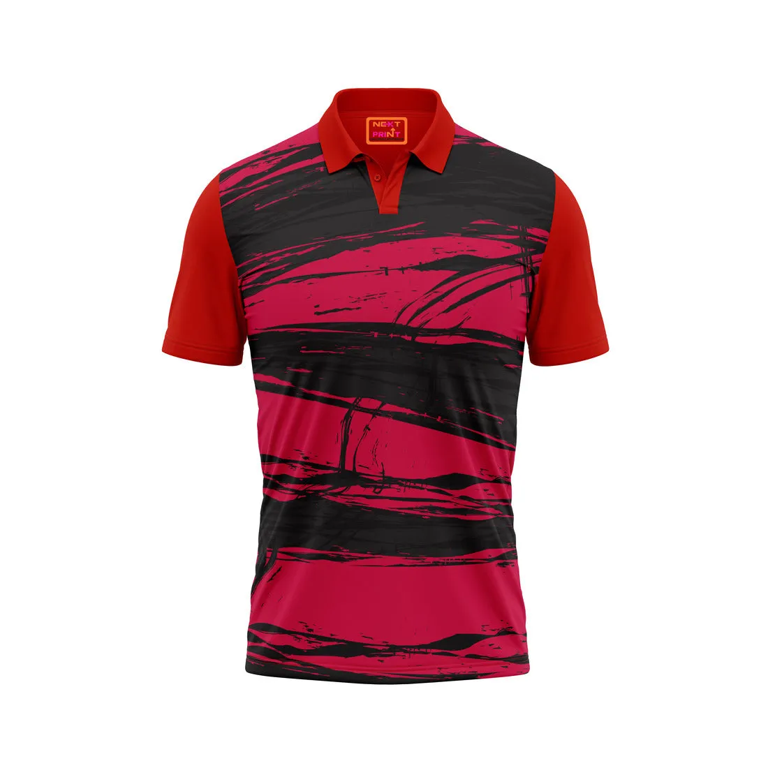 Red Polo Neck Half Sleeve T Shirt Nextprint L150