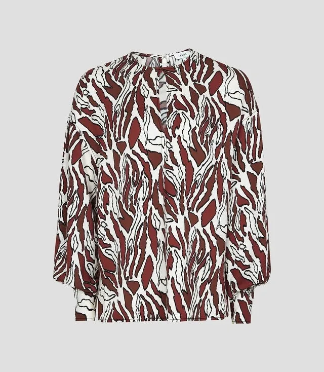 REISS NEW ALANA TIGER PRINT TOP - 4