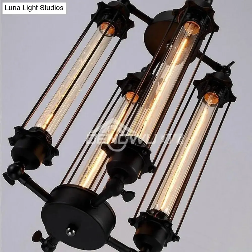 Retro Vintage 4 Heads Steam Pipe Ceiling Pendant Lamp E27 Lights Loft Restaurant Master Bedroom Dining Room Hotel Room Bar Cafe