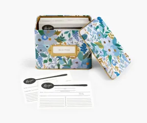 Rifle Paper Garden Party Blue Recipe Tin Box