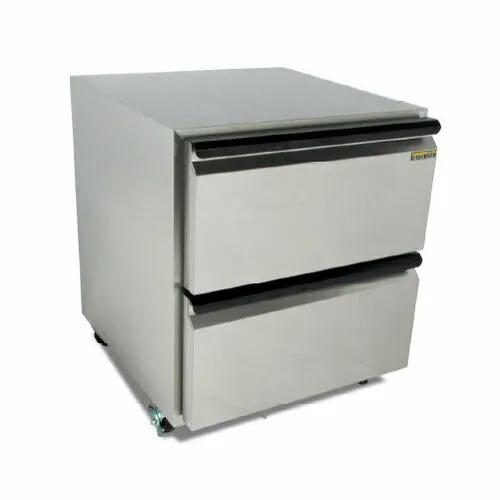 SILVER KING SKR27A-EDUS1 Undercounter Refrigerator with Two Drawers and Adjustable Temperature