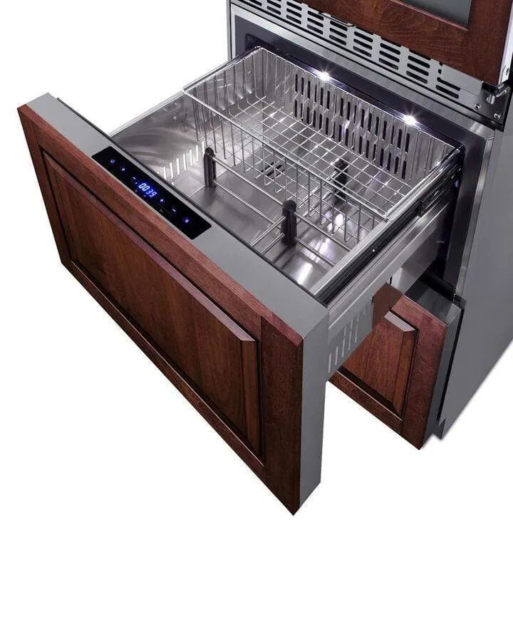 Summit 24" Wide Dual Zone Wine Cellar and 2-Drawer Refrigerator Freezer (Panels not Included)   SWCDRF24PNR