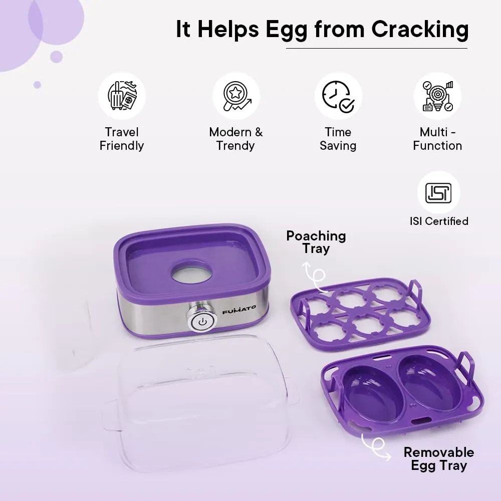 The Better Home FUMATO House Warming, Anniversary, Wedding Gifts for Couples- 2 Slice Pop-up Toaster with Bun Rack   Sandwich Maker   2 in 1 Egg Boiler & Poacher | 1 Year Warranty (Purple)