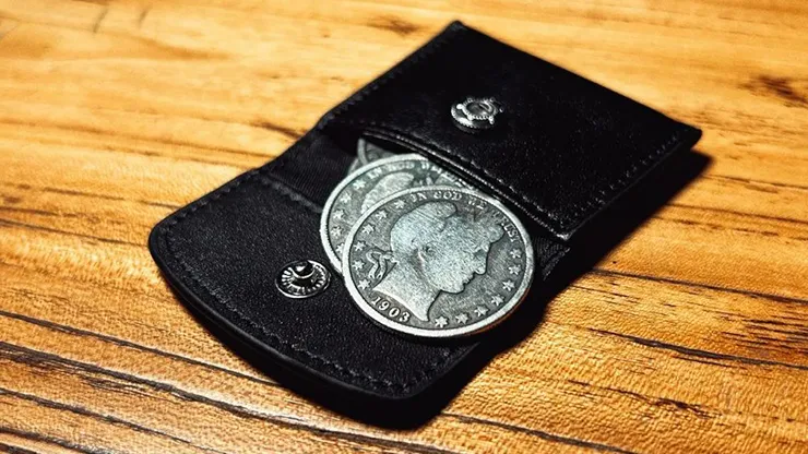 The Cowhide Coin Wallet (Black) by Bacon Magic