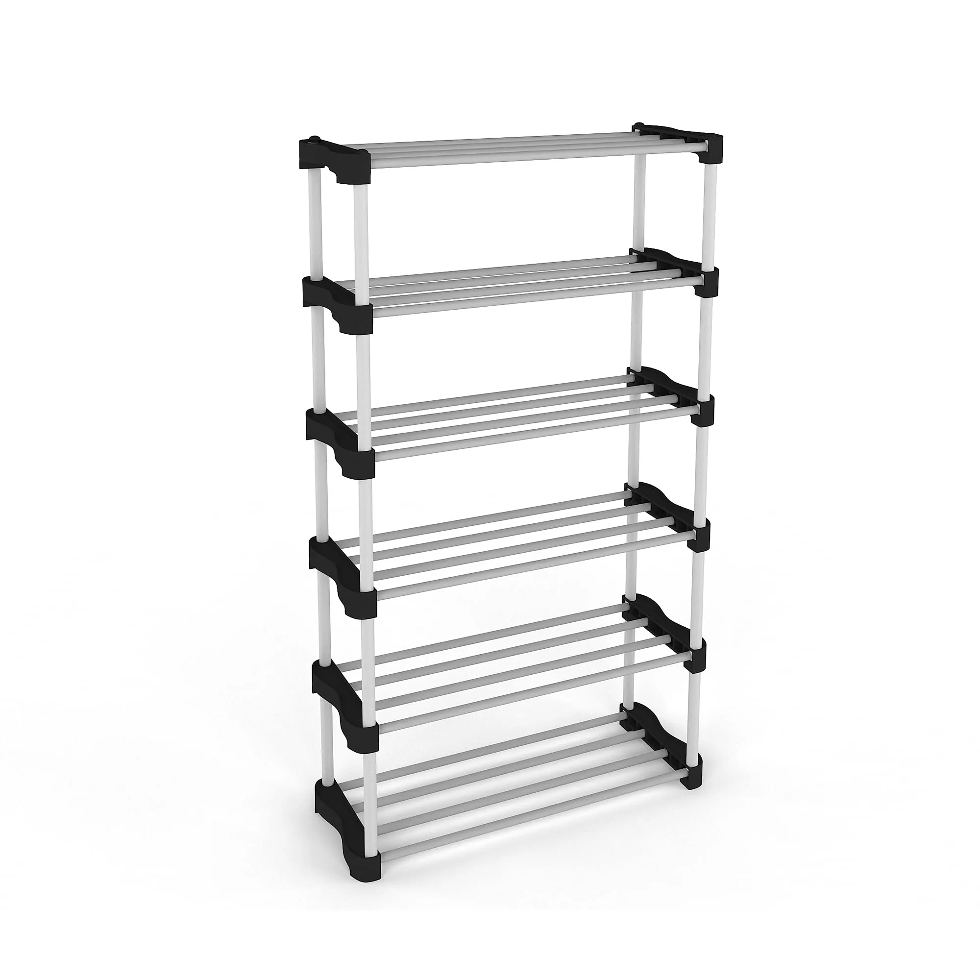 TNT THE NEXT TREND Cady Shoe Rack for Home| Easy to Assemble, Space Saving, Stackable (6 Shelf, A - Cady - Black)