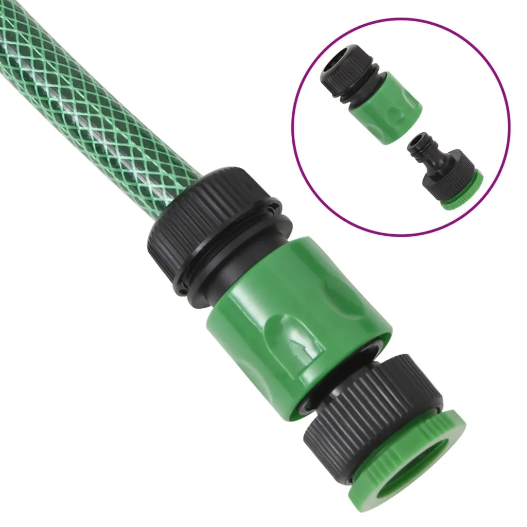 vidaXL 10m Green Garden Hose with Fitting Set | Durable & UV-Resistant PVC | Ideal for Garden Irrigation & Plant Care