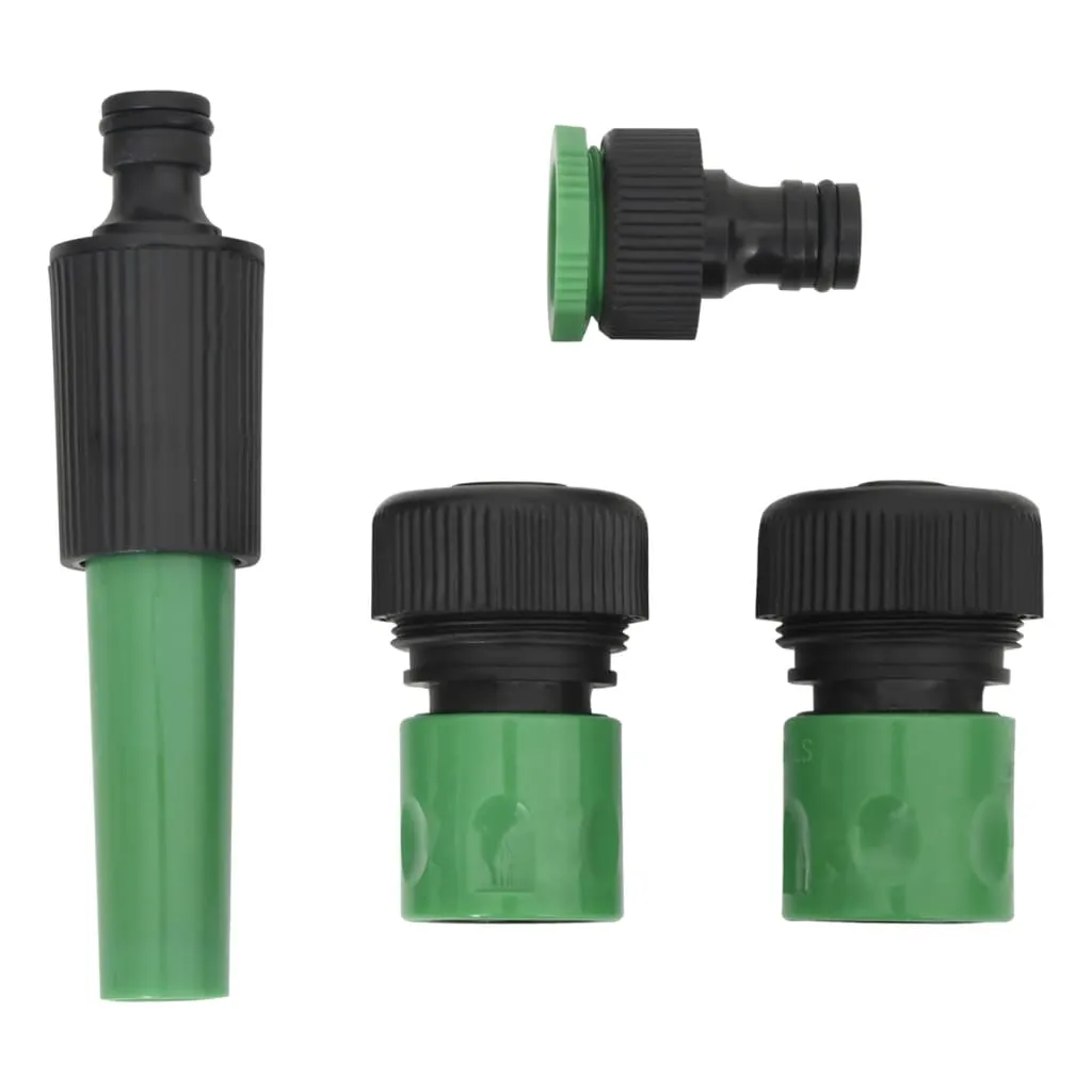 vidaXL 10m Green Garden Hose with Fitting Set | Durable & UV-Resistant PVC | Ideal for Garden Irrigation & Plant Care