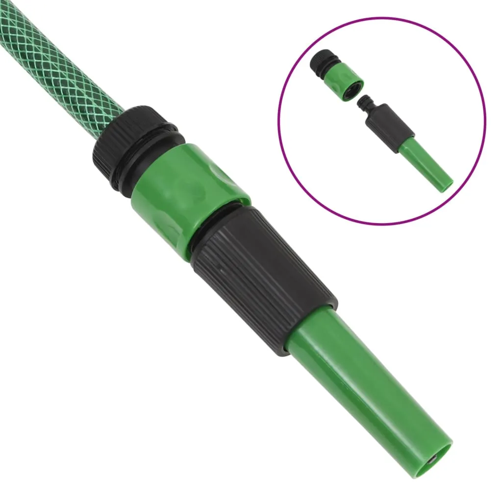 vidaXL 10m Green Garden Hose with Fitting Set | Durable & UV-Resistant PVC | Ideal for Garden Irrigation & Plant Care