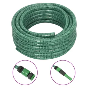 vidaXL 10m Green Garden Hose with Fitting Set | Durable & UV-Resistant PVC | Ideal for Garden Irrigation & Plant Care