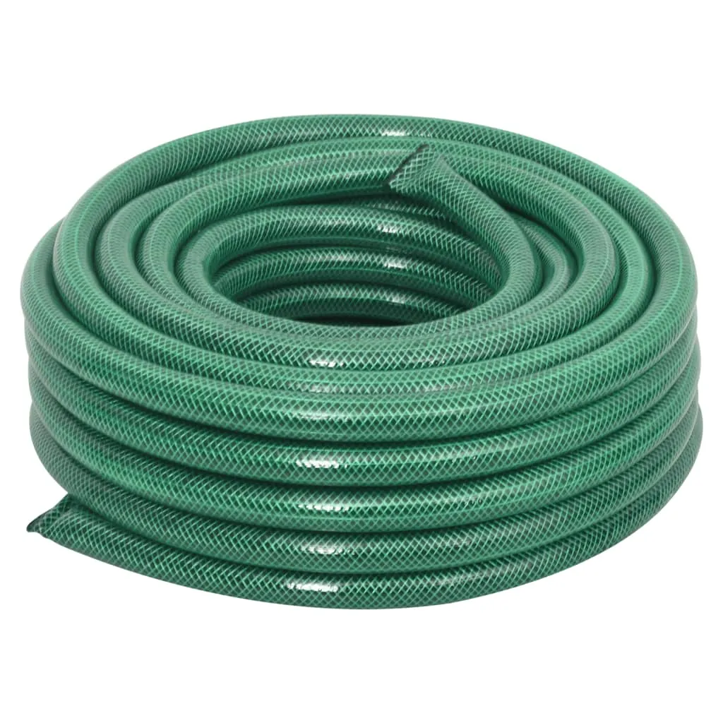 vidaXL 10m Green Garden Hose with Fitting Set - Durable, Weather-Resistant & Flexible PVC - 0.75" Diameter