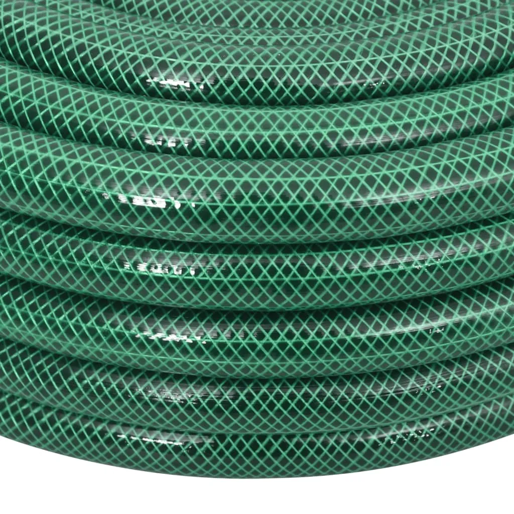 vidaXL 10m Green Garden Hose with Fitting Set - Durable, Weather-Resistant & Flexible PVC - 0.75" Diameter