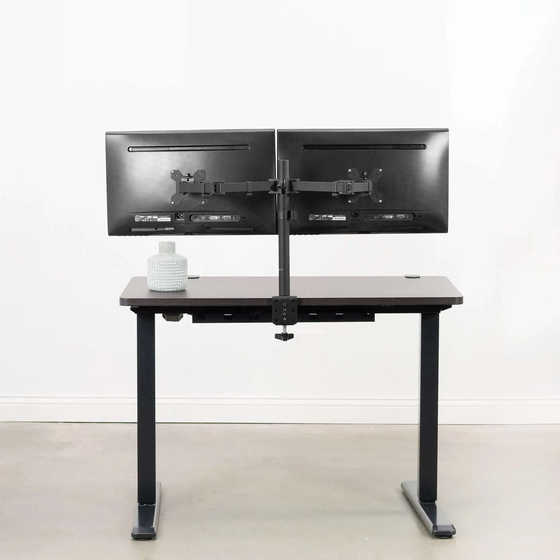 VIVO DESK-KIT-1B4E Electric 43” x 24” Standing Desk, Espresso Table Top, Black