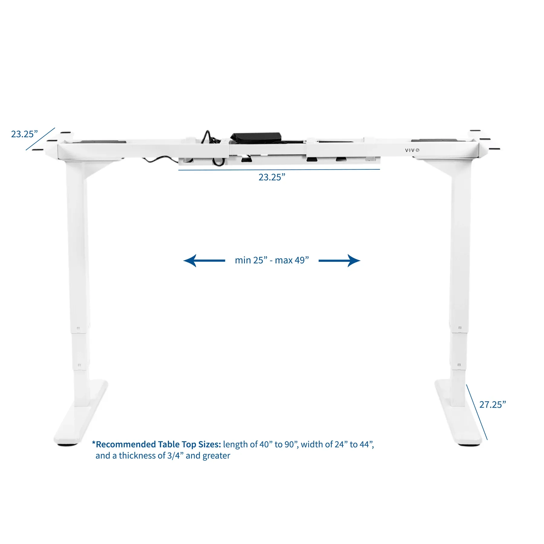 VIVO White Electric Sit-Stand Height-Adjustable Dual Motor Desk Frame, DESK-V103EW