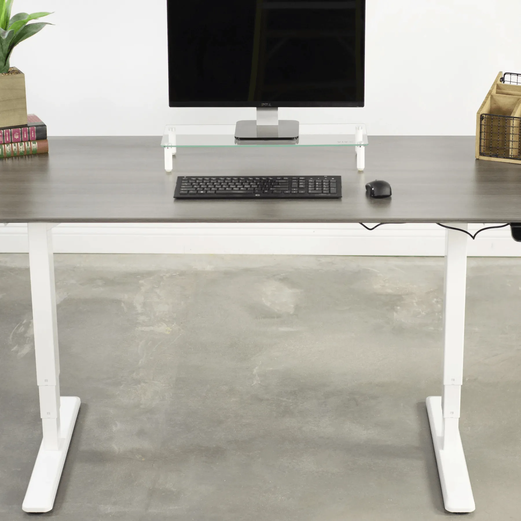 VIVO White Electric Sit-Stand Height-Adjustable Dual Motor Desk Frame, DESK-V103EW