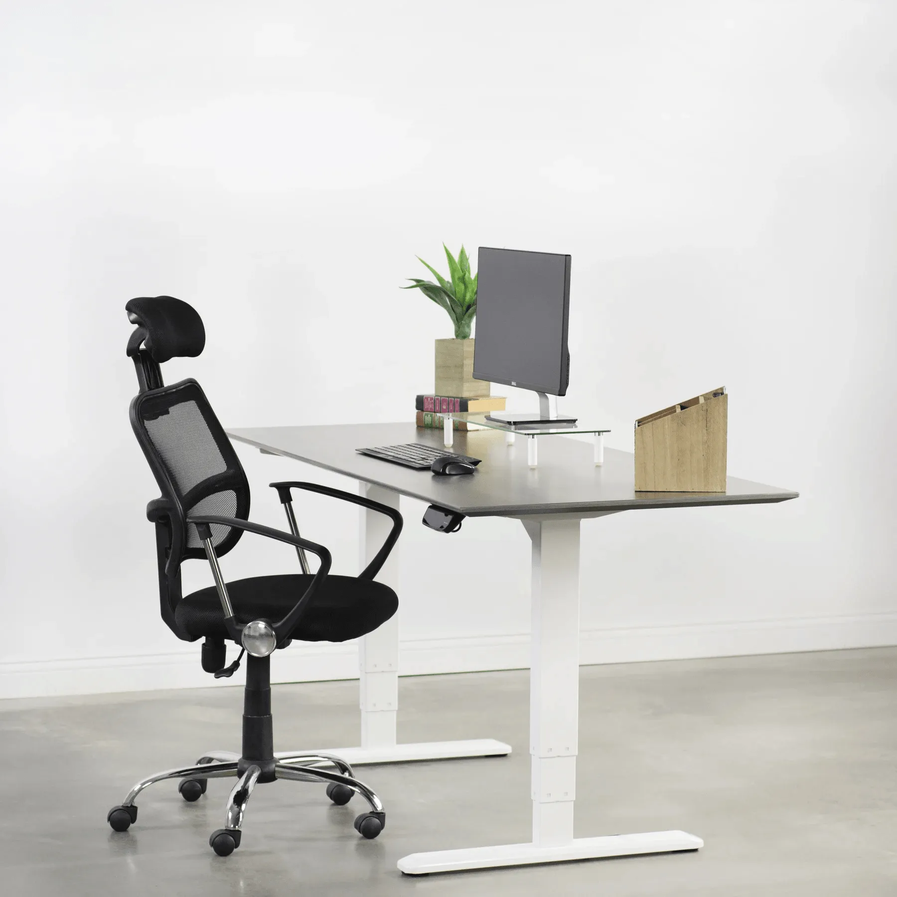 VIVO White Electric Sit-Stand Height-Adjustable Dual Motor Desk Frame, DESK-V103EW