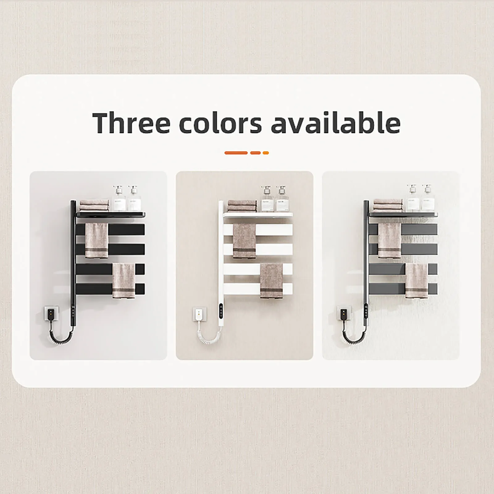 White Smart Towel Warmer with Timer Function