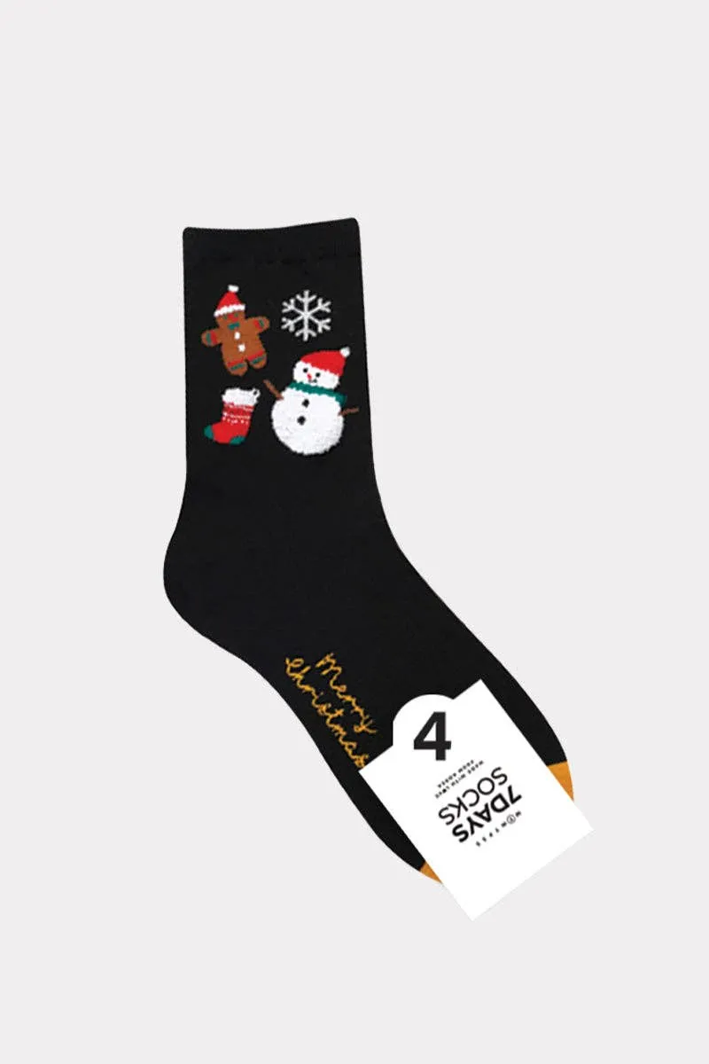 Women's Christmas Socks - Christmas Icons Navy