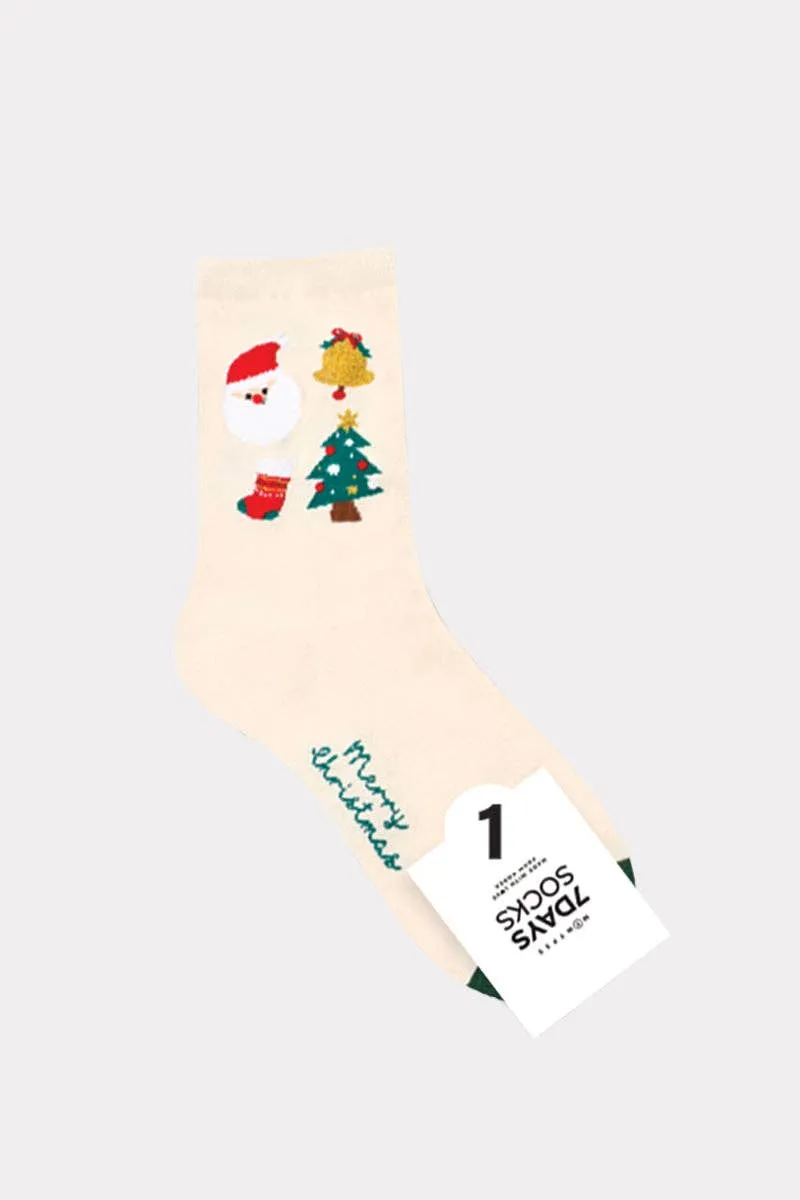 Women's Christmas Socks - Christmas Icons Navy