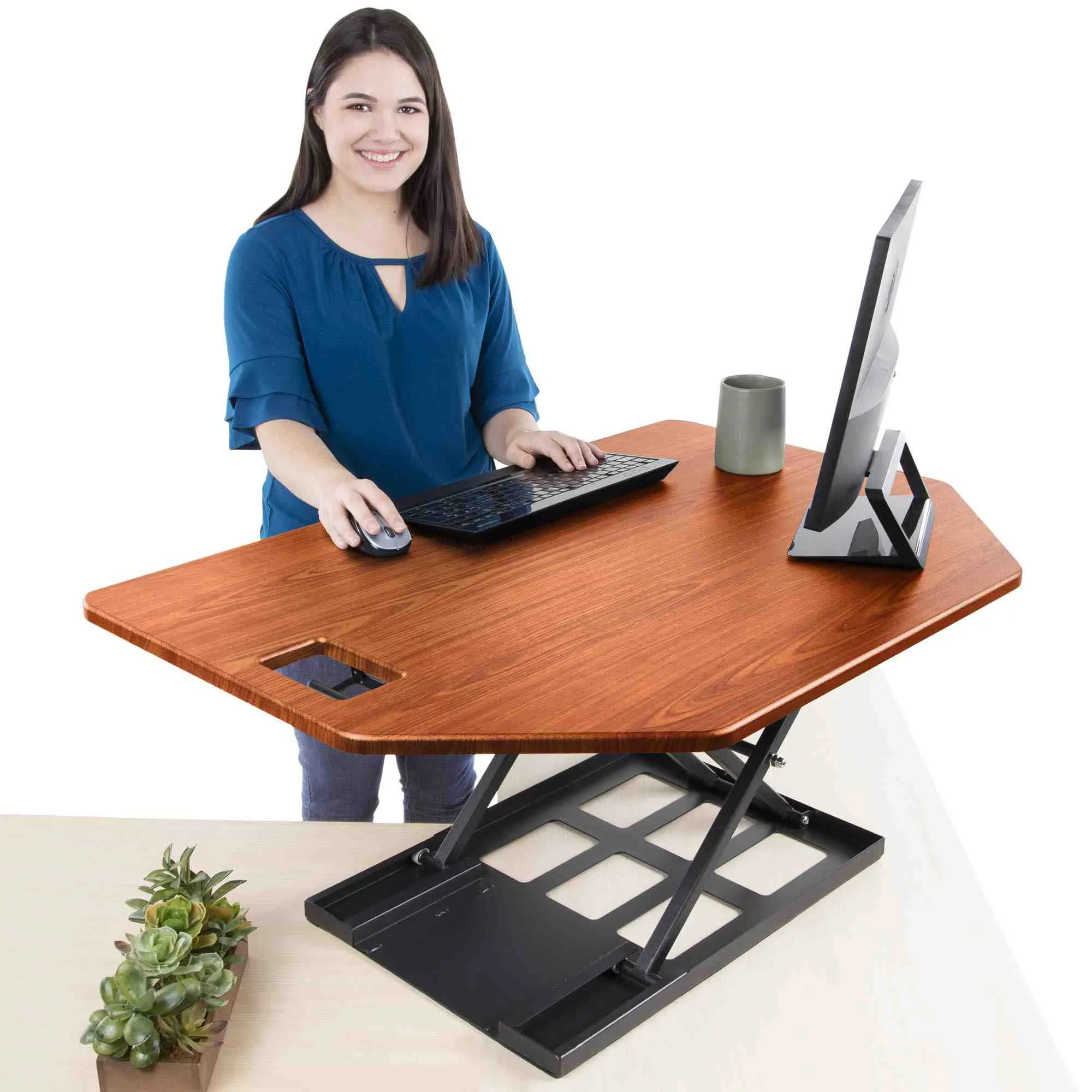 X-Elite Premier 40" Standing Desk Converter - Cherry