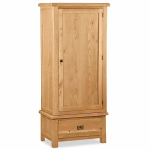 Zelah Oak Single Wardrobe with Drawer